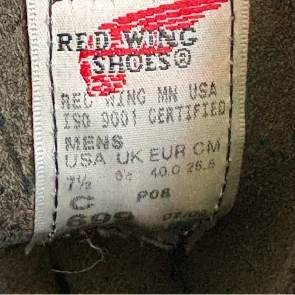 Red Wing Vintage Leather Logger Vibram Lace up Boot made in USA Deadstock - Picture 10 of 14